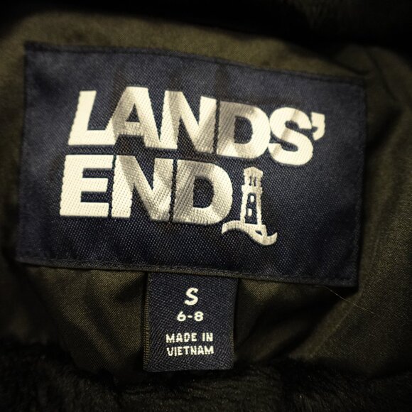 Lands’ End Insulated Cozy Fleece Lined Winter Coat Women's Small Black - Picture 3 of 12